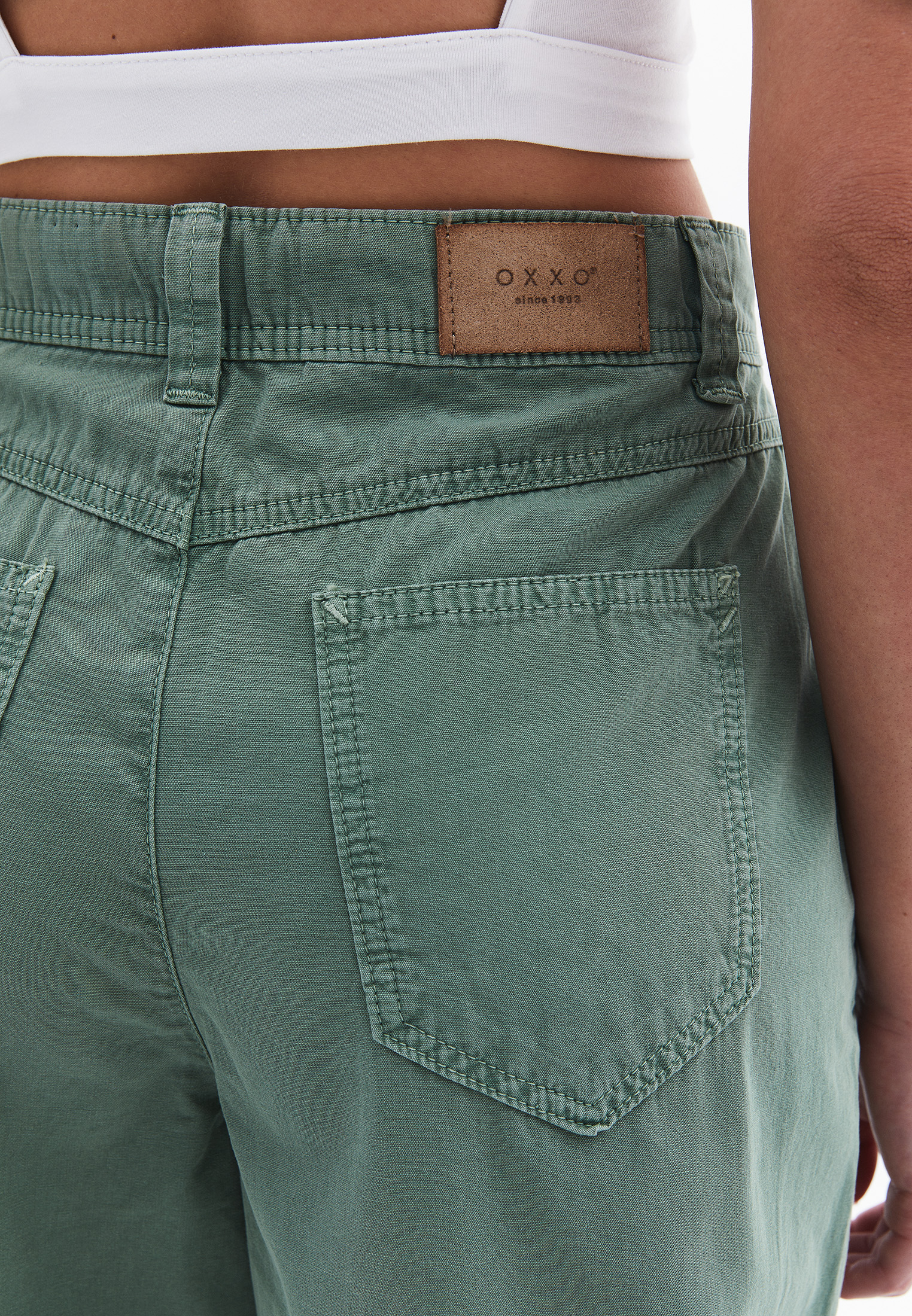 Green Mid Rise Balloon Pants Online Shopping | OXXOSHOP