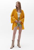 Women Yellow Frill Detailed Kimono