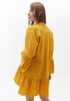 Women Yellow Frill Detailed Kimono