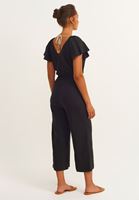 Women Black Double Breasted Culotte Jumpsuit