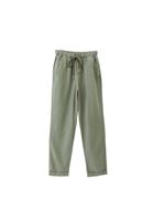 Women Green Carrot Fit Pants with Drawstring