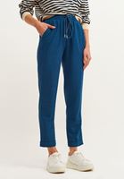 Women Navy Carrot Fit Pants with Drawstring