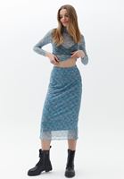 Women Mixed Midi Tulle Skirt