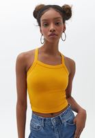 Women Orange Crop Singlet with Straps