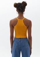 Women Orange Crop Singlet with Straps