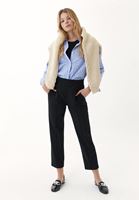 Women Black High Rise Elastic Belly Trousers