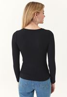 Women Black Cut-Out Detailed Knitwear Sweater