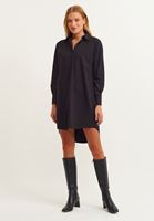 Women Black Cotton Shirt Dress