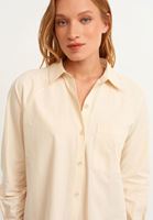 Women Beige Cotton Shirt Dress