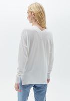 Women Cream V-neck Knitwear Sweater