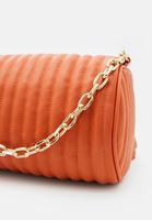 Women Orange Barrel Bag with Chain Detail