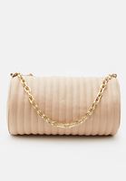 Women Beige Barrel Bag with Chain Detail