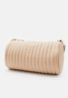 Women Beige Barrel Bag with Chain Detail