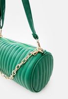 Women Green Barrel Bag with Chain Detail