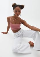 Bayan Pembe İnce Askılı Seamless Bralet