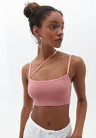 Bayan Pembe İnce Askılı Seamless Bralet