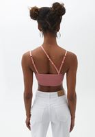 Bayan Pembe İnce Askılı Seamless Bralet