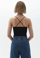 Women Black Seamless Bodysuit with Back Detail