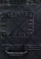 Bayan Siyah Kapitoneli Denim Ceket