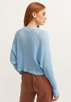 Bayan Mavi Ajurlu Triko Kazak ( TENCEL™ )