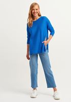Bayan Mavi Oversize Triko Kazak ( TENCEL™ )