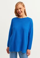 Bayan Mavi Oversize Triko Kazak ( TENCEL™ )