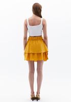 Women Yellow Layered Mini Skirt