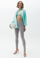 Women Grey TENCEL slimming effect skinny pants