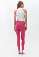 Women Pink TENCEL slimming effect skinny pants