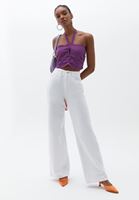 Women Purple Crop Top with Cut Out Detail