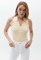 Bayan Bej Polo Yaka Triko Atlet