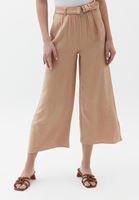 Women Beige High Rise Culotte Pants