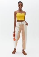 Women Yellow Crop Top with Thin Straps