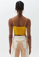 Women Yellow Crop Top with Thin Straps