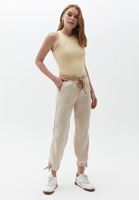 Bayan Kahverengi Yüksek Bel Baggy-Fit Pantolon ( TENCEL™ )