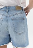 Bayan Mavi Ultra Yüksek Bel Denim Şort
