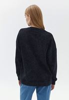 Bayan Siyah Oversize Baskılı Sweatshirt