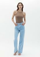 Women Blue High Rise Straight Fit Denim Pants