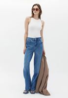 Women Blue High Rise Straight Fit Denim Pants