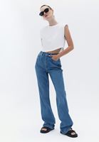 Bayan Mavi Ultra Yüksek Bel Bootcut Pantolon
