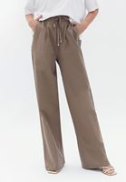 Women Brown High Rise Wide Leg Pants