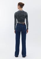 Women Blue High Rise Wide Leg Denim Pants