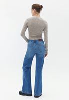 Women Blue High Rise Wide Leg Denim Pants