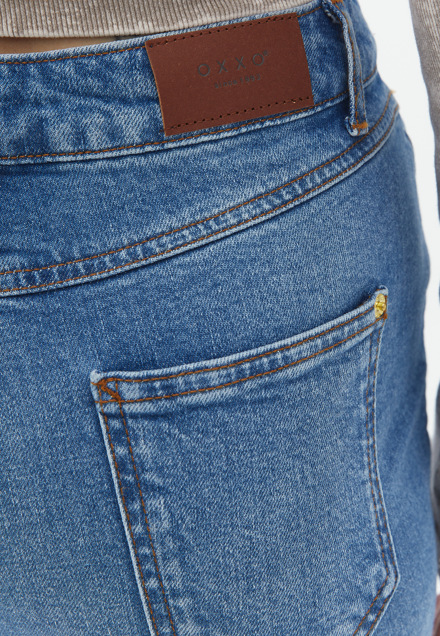 Blue High Rise Wide Leg Denim Pants Online Shopping | OXXOSHOP