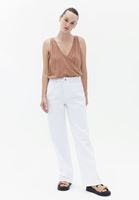 Women White High Rise Straight Fit Pants