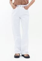 Women White High Rise Straight Fit Pants