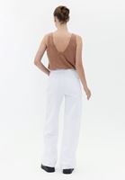 Women White High Rise Straight Fit Pants