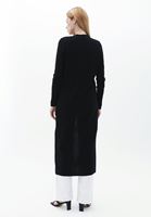 Women Black Maxi Cardigan with Buttons