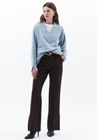 Women Blue Wool Blended Knitwear Sweater