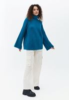 Women Blue Soft Touch Loose Fit Sweater